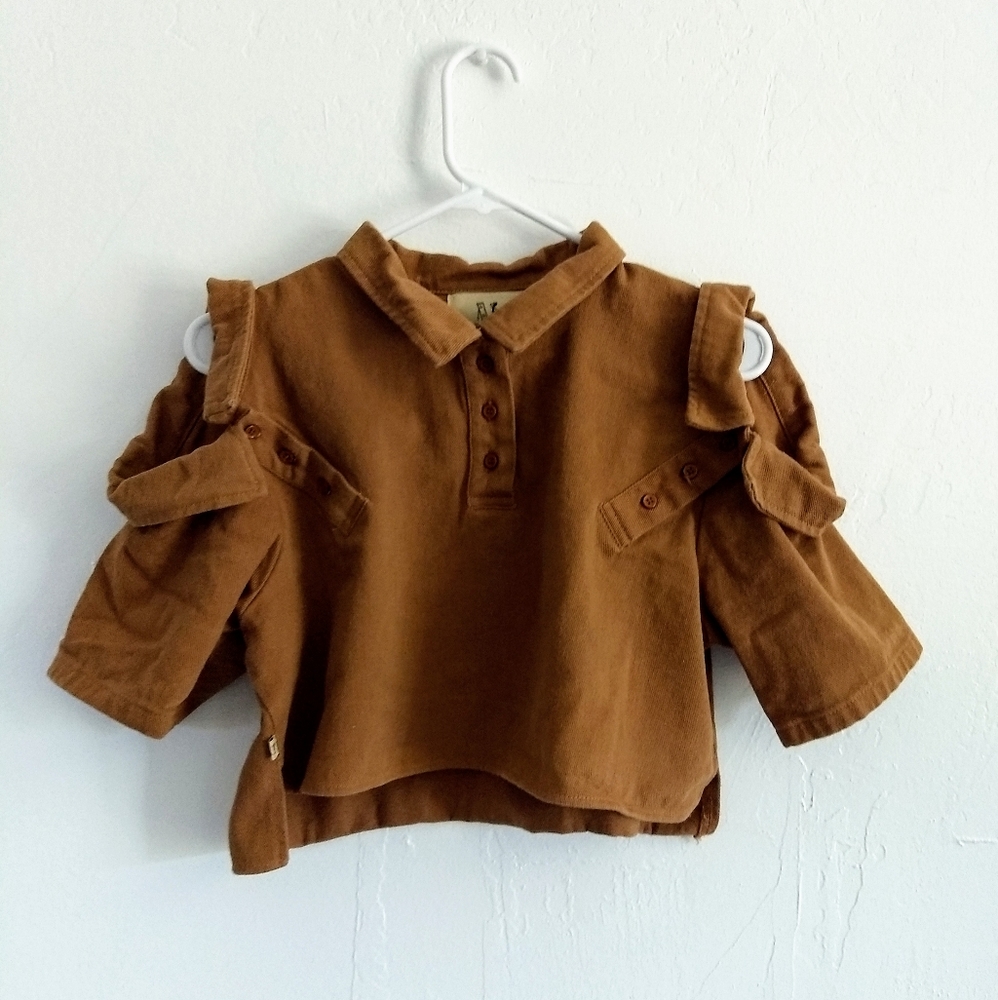 SOLD Fashion brand company 3 collar crop top - Picture 2 of 6